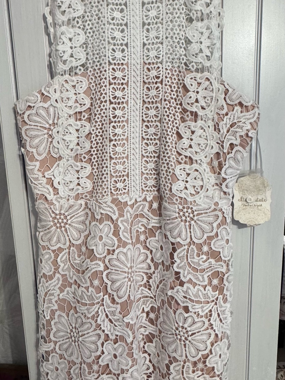 Altar’d State White Crochet Lace Halter Dress